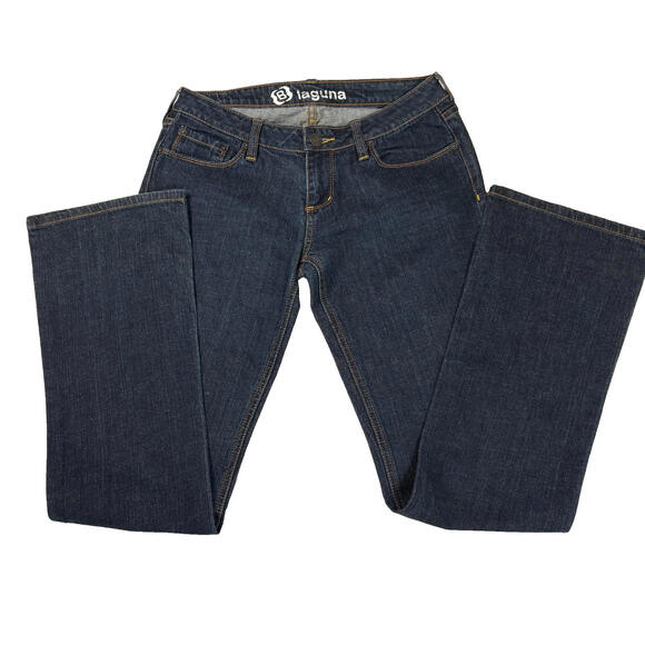 Bullhead Laguna Bootcut Jeans Women’s Size 7 Long Blue Denim Stretch Baggy Y2K - Picture 1 of 11